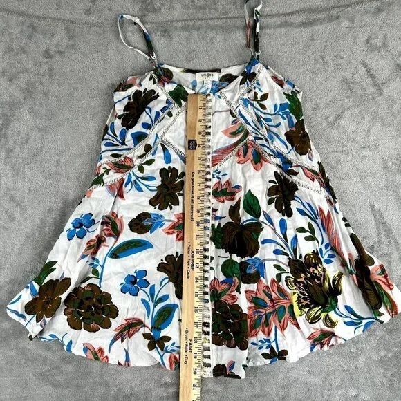 Umgee Womens Size S Swing Strappy Floral Tank Top Sleeveless Chiffon Small - Picture 3 of 8